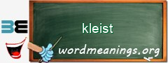 WordMeaning blackboard for kleist